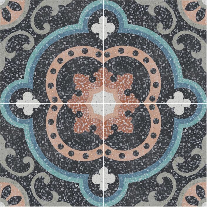 terrazzo cement tiles_damask_CLAIRE DE LUNE 2x2