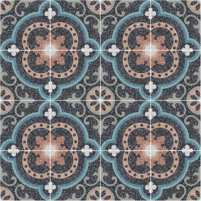 terrazzo cement tiles_damask_CLAIRE DE LUNE _4x4