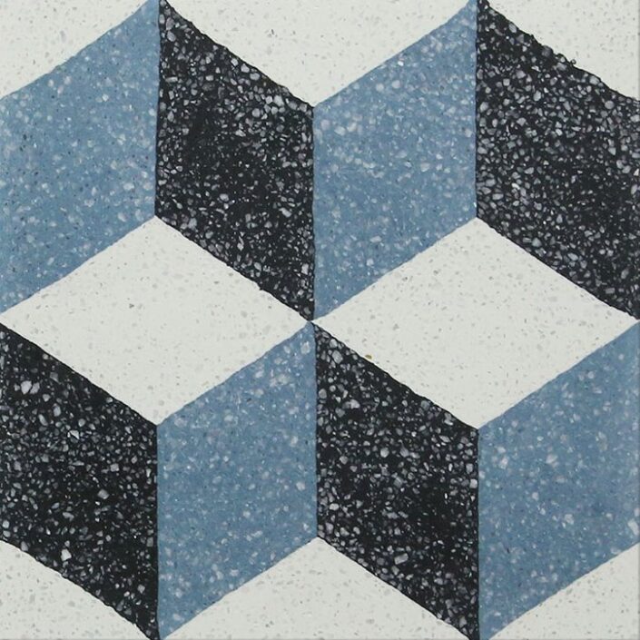 terrazzo cement tiles_damask_CUBE NUIT