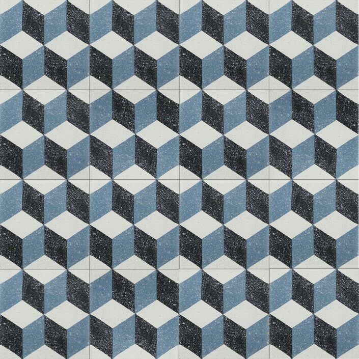terrazzo cement tiles_damask_CUBE NUIT 4x4