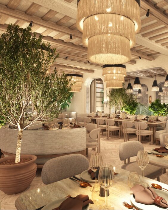 cement breeze blocks_CYCLADES and ISTIRA_Damask_FENIX RESTAURANT MAYFAIR LONDON_2